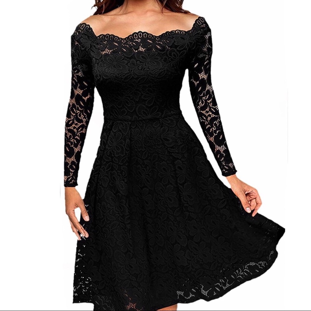 Women Floral Lace Off Shoulder Dress Size XXL
